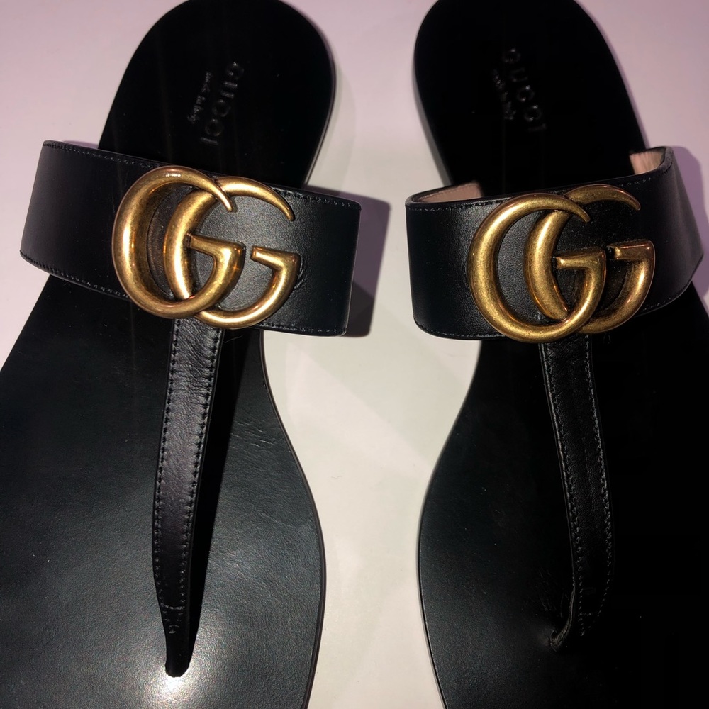 Gucci GG T-Strap Sandals - Picture 6 of 11